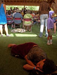 Resting on the Pavilion's Astroturf (photo: Bonnie Maul)